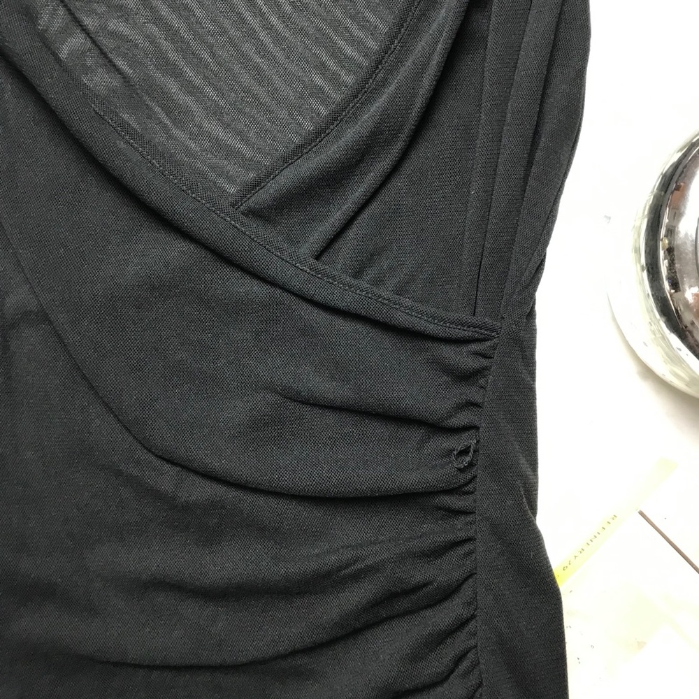 Express Deep V-Neck Black Sheer Top - Picture 6 of 9